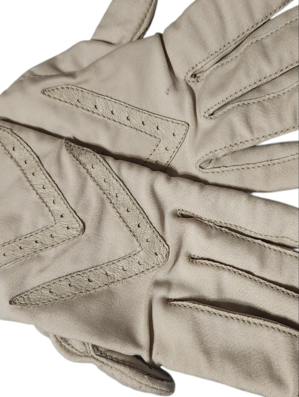 Vintage Isotoner Gloves- Beige Large